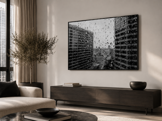 Rain on the 40th Floor – Seattle Black and White Fine Art Photograph