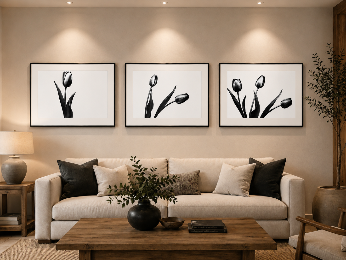 One Tulip | Black and White Botanical Fine Art Photography Print