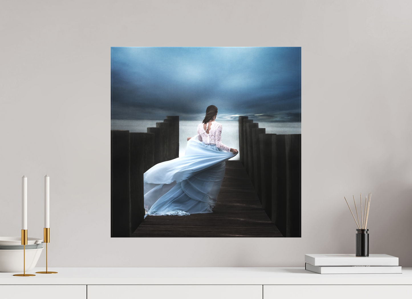 20 x 20″, -Textile Print on Stretcher Frame Horizon - Fine Art Photograph Emotional Cinematic Wall Art