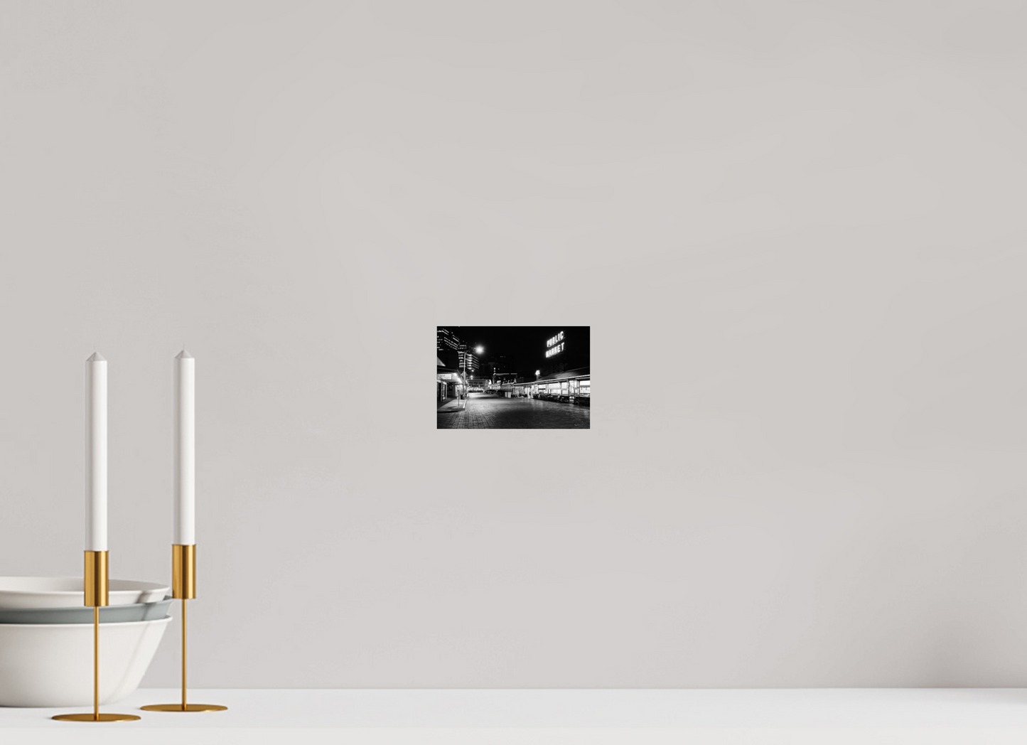 6 x 4″, -Photo Print on Fujiflex High Gloss Seattle Market by Night