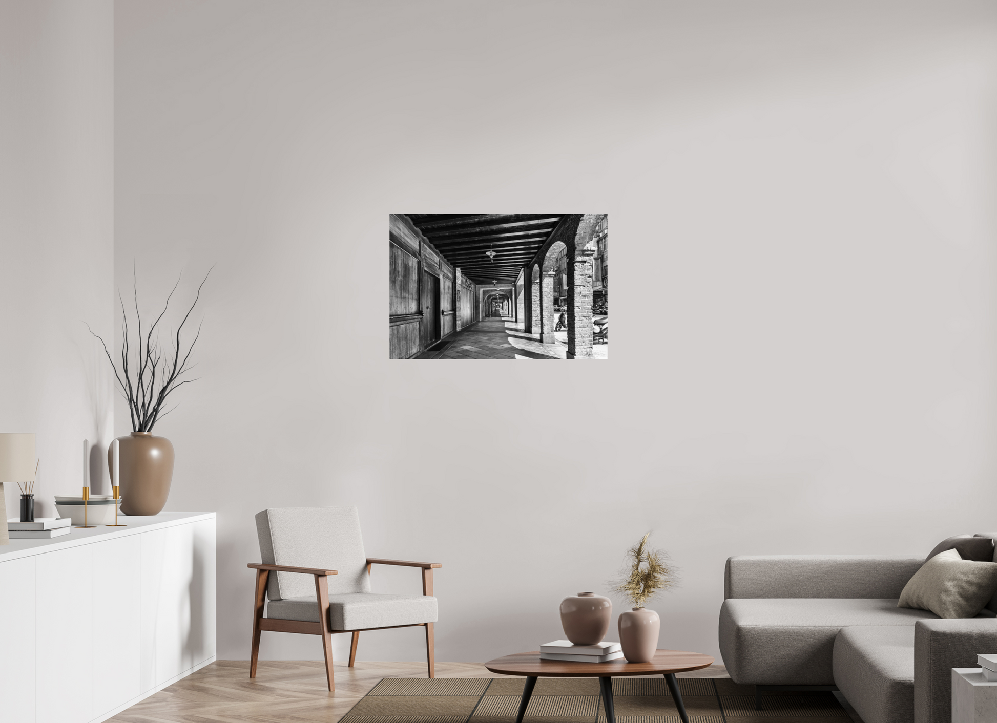 36 x 24″, -Metallic Photo Print on Fuji Crystal Pearl Bopiliao Historical Block Black and White Fine Art Photograph Taipei Taiwan