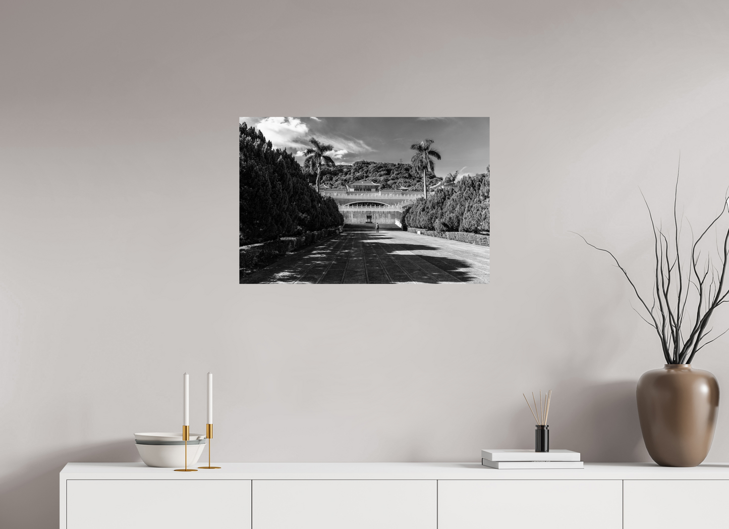 30 x 20″, -Metallic Photo Print on Fuji Crystal Pearl National Palace Museum Black and White Fine Art Photograph Taipei Taiwan
