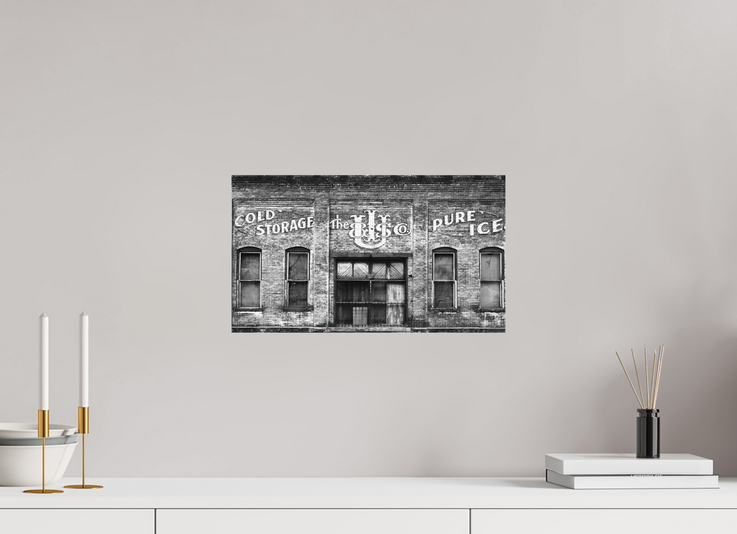 16 x 9″, -Textile Print on Stretcher Frame Cold Storage Pure Ice