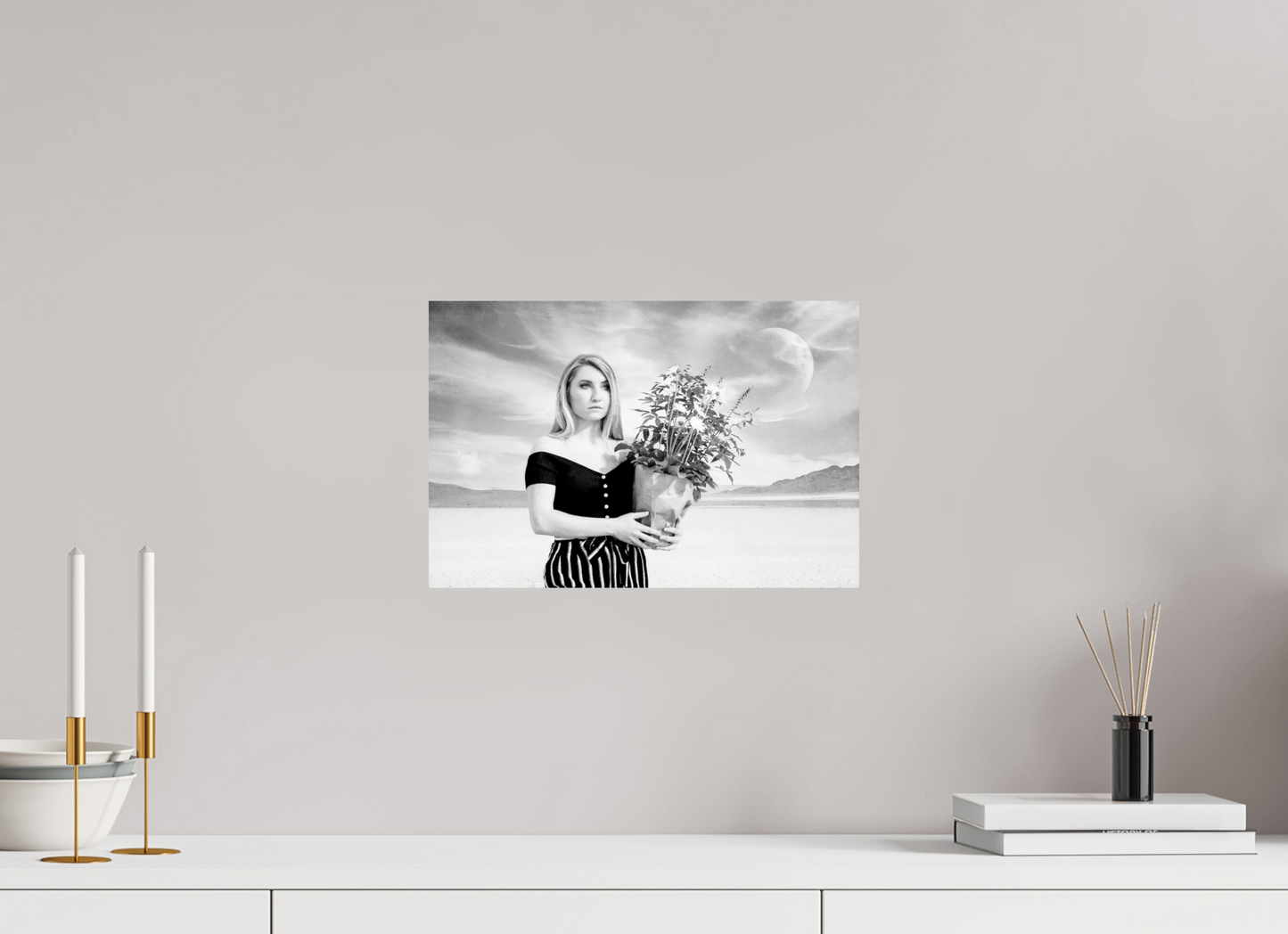 15 x 10″, -Photo Print on Fuji Crystal DP II She Waits in Silence – Surreal Black & White Fine Art Photography Print