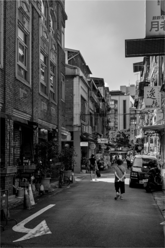 Main image Dihua Old Street Neighborhood Black and White Fine Art Photograph Taipei Taiwan