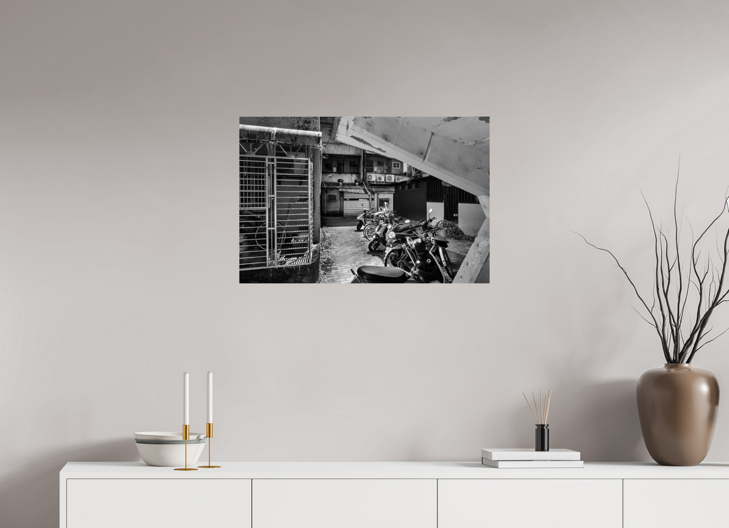 30 x 20″, -Photo Print on Ilford BW Paper Yilan Neighborhood Black and White Fine Art Photograph Yilan Taiwan