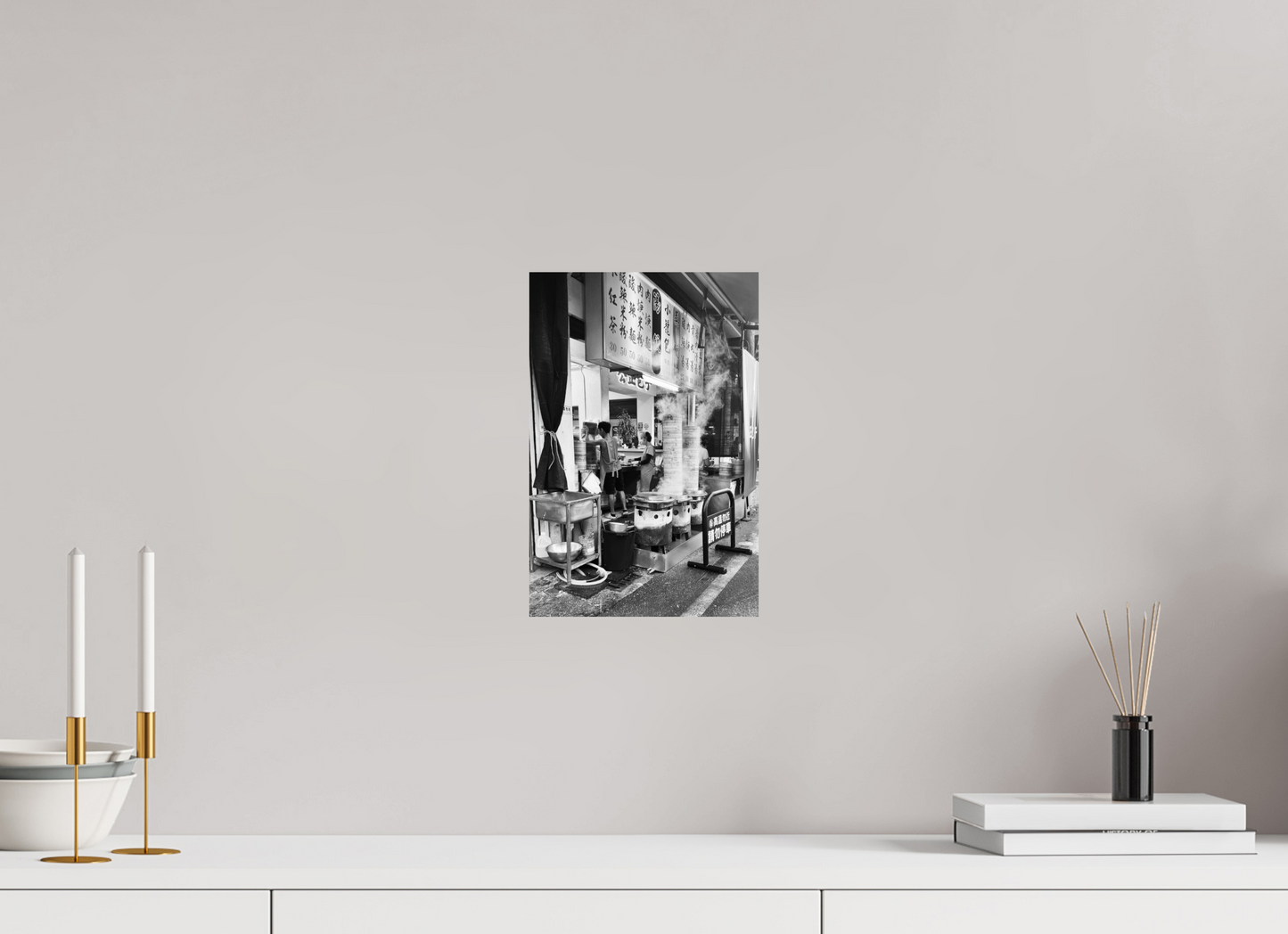 8 x 12″, -Metallic Photo Print on Fuji Crystal Pearl Dumpling Kitchen Black and White Fine Art Photograph Hualien Taiwan