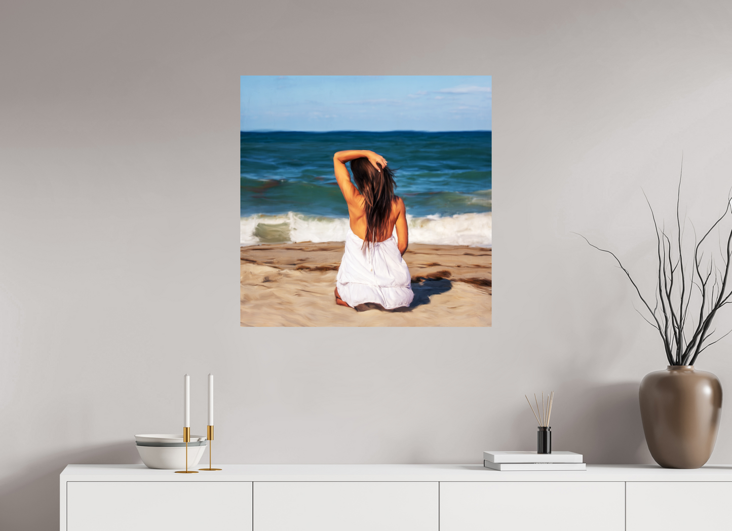 30 x 30″, -Metallic Photo Print on Fuji Crystal Pearl Last Day at the Beach