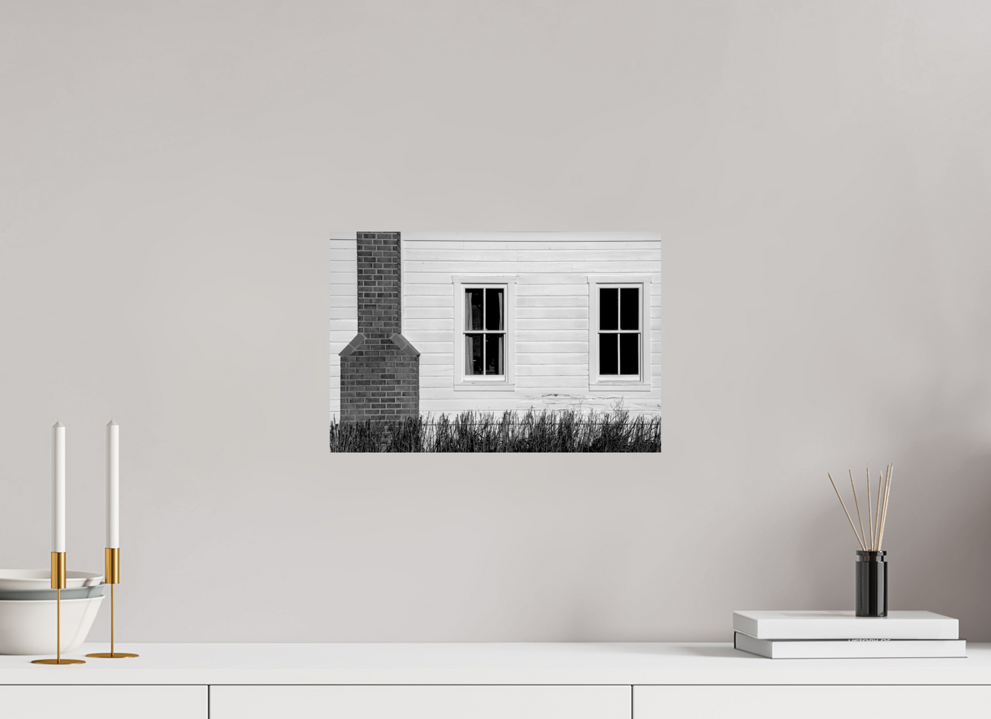 15 x 10″, -Metallic Photo Print on Fuji Crystal Pearl McPolin Farmhouse | Geometry, Texture, History: A Study in Contrast