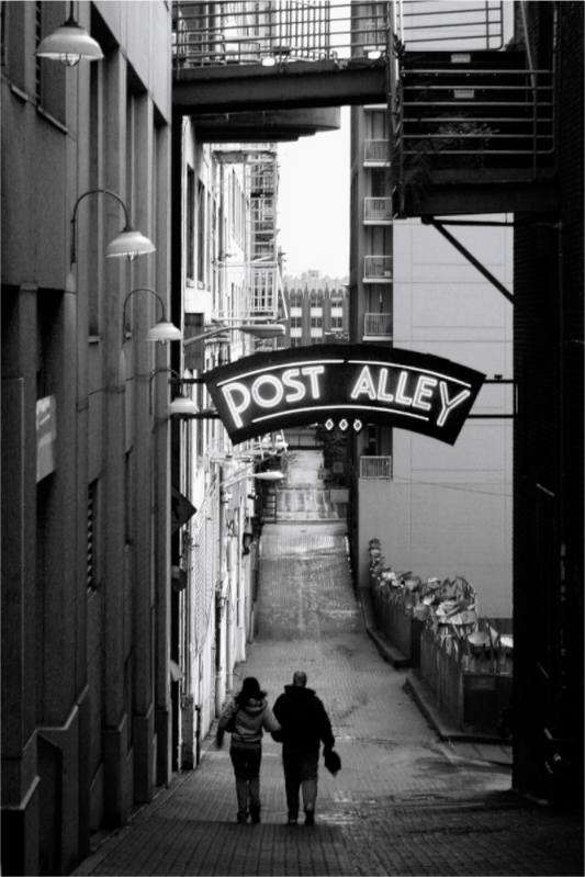 Main image November Afternoon - Seattle Post Alley Fine Art Print