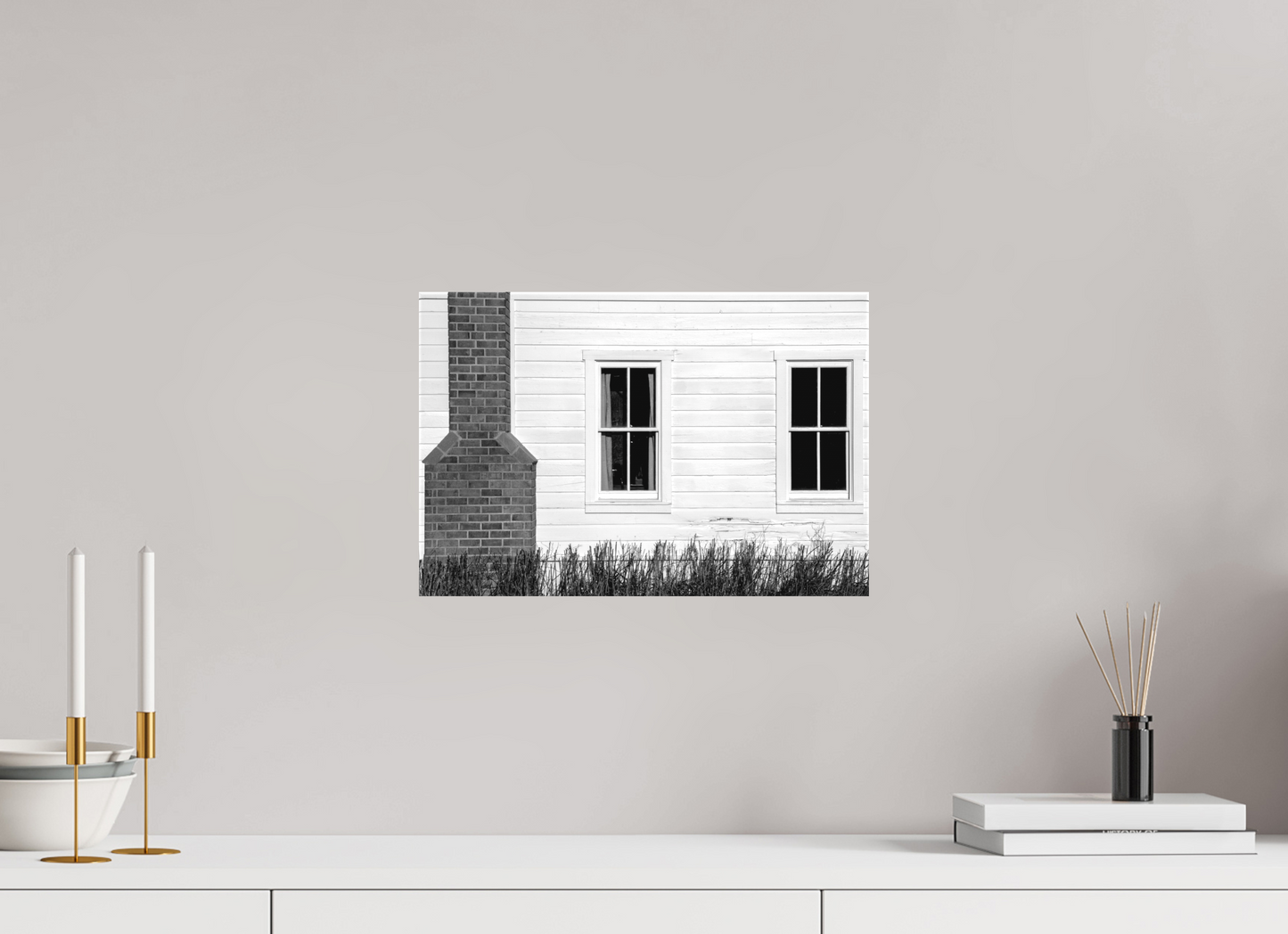 15 x 10″, -Matte Canvas on Stretcher Frame McPolin Farmhouse | Geometry, Texture, History: A Study in Contrast