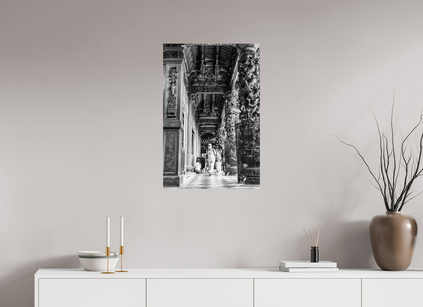 20 x 30″, -Photo Print on Fuji Crystal DP II Long Shan Temple Interior Fine Art Photograph Taipei Taiwan