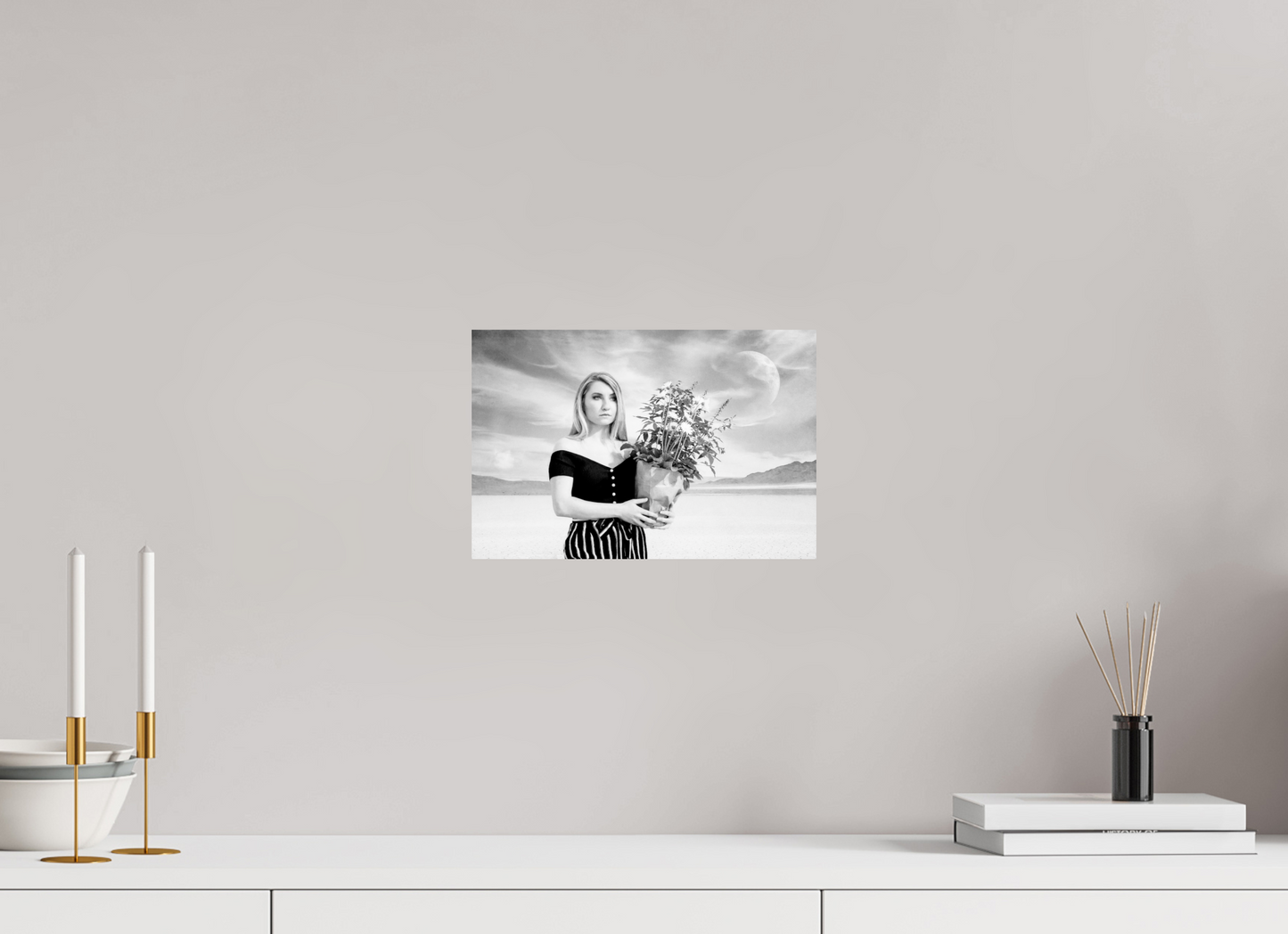 12 x 8″, -Photo Print on Ilford BW Paper She Waits in Silence – Surreal Black & White Fine Art Photography Print