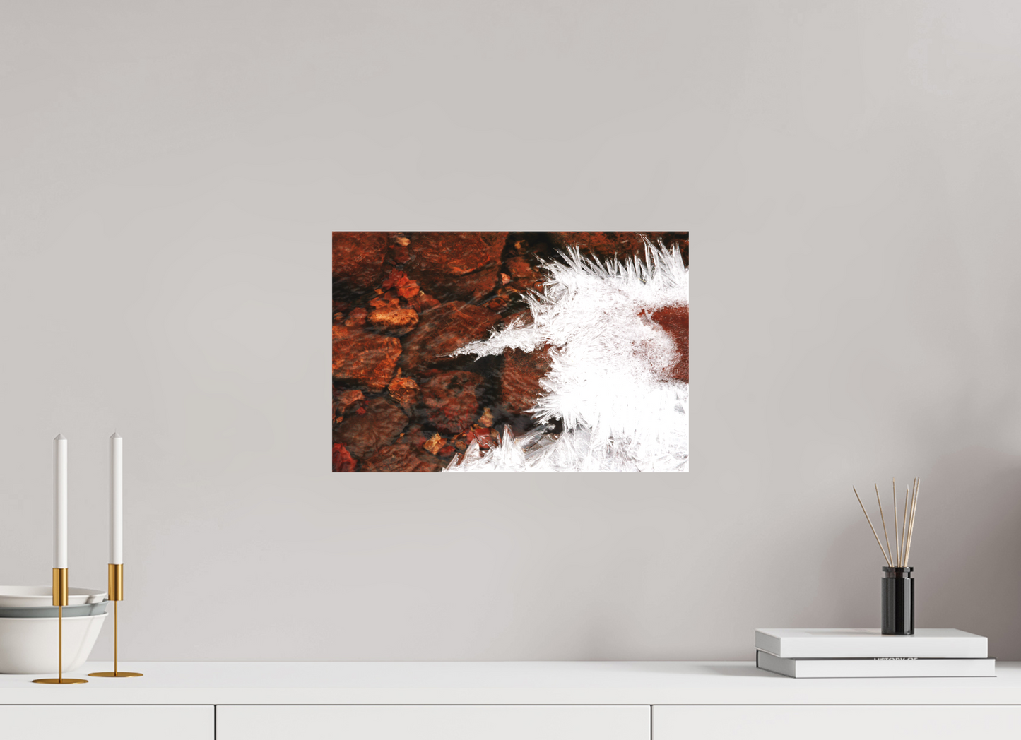 15 x 10″, -Matte Canvas on Stretcher Frame Red Rock and Ice