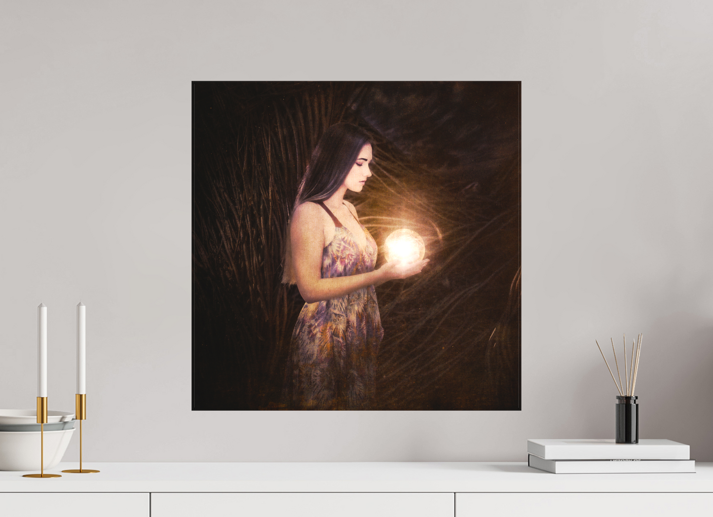 20 x 20″, -Textile Print on Stretcher Frame Luminescence – Fine Art Photography Steeped in Fantasy