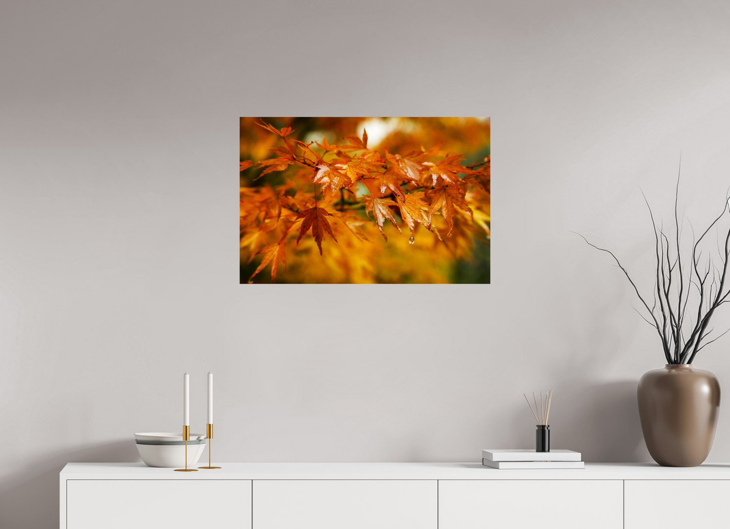 30 x 20″, -Metallic Photo Print on Fuji Crystal Pearl After the Rain | Japanese Garden Maple