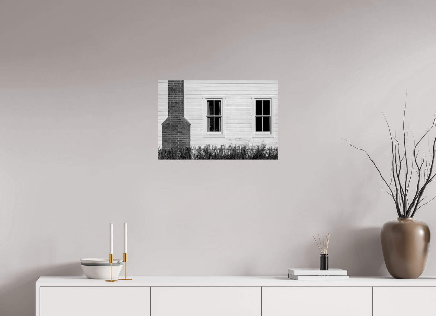 24 x 16″, -Giclée Fine Art Print McPolin Farmhouse | Geometry, Texture, History: A Study in Contrast