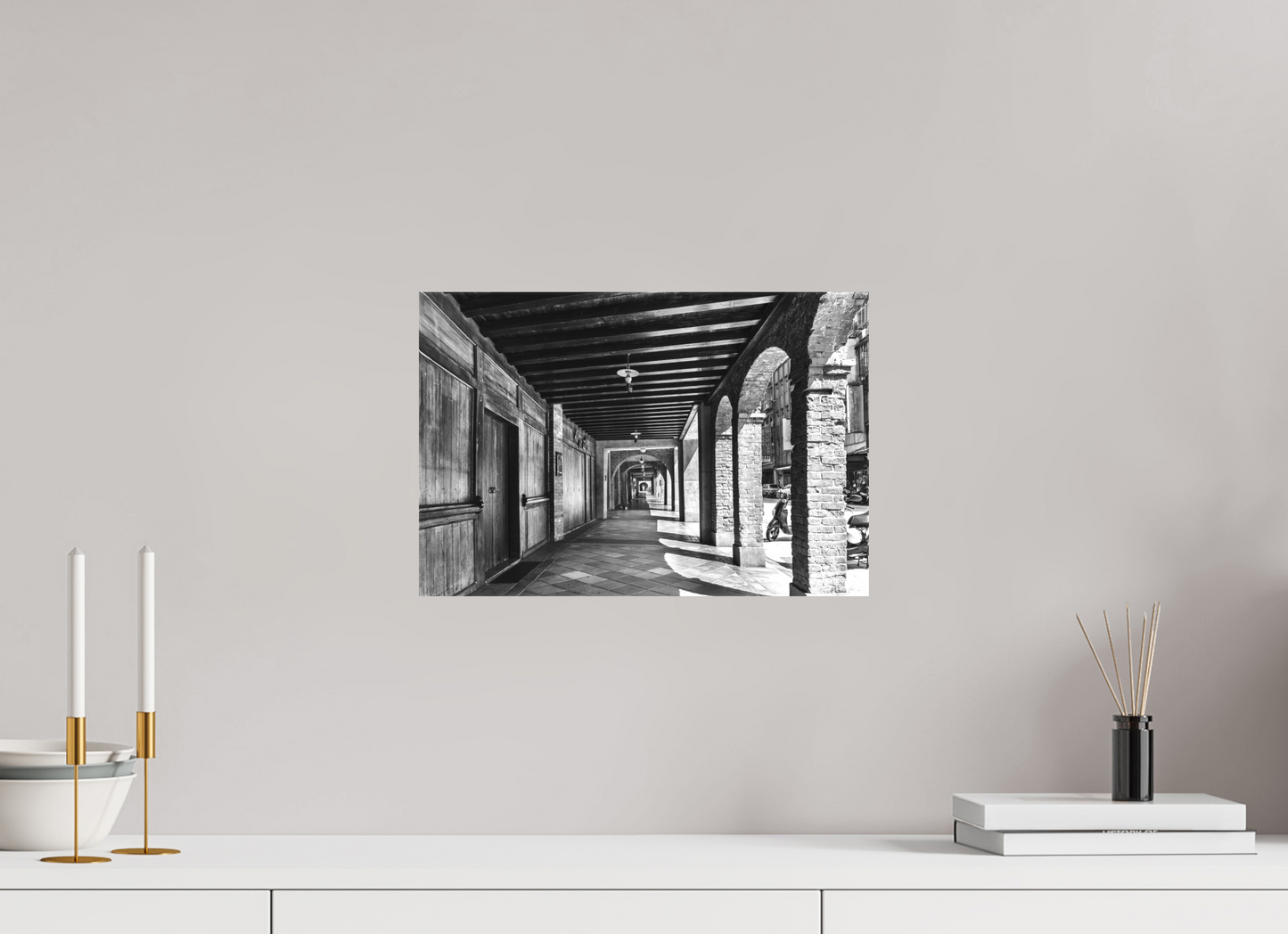 15 x 10″, -Matte Canvas on Stretcher Frame Bopiliao Historical Block Black and White Fine Art Photograph Taipei Taiwan