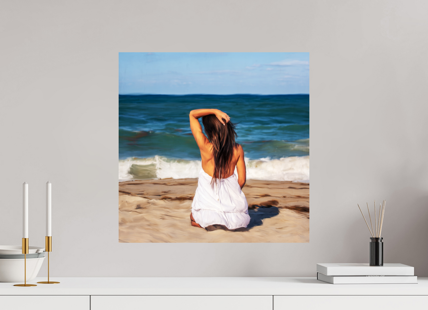 20 x 20″, -Metallic Photo Print on Fuji Crystal Pearl Last Day at the Beach
