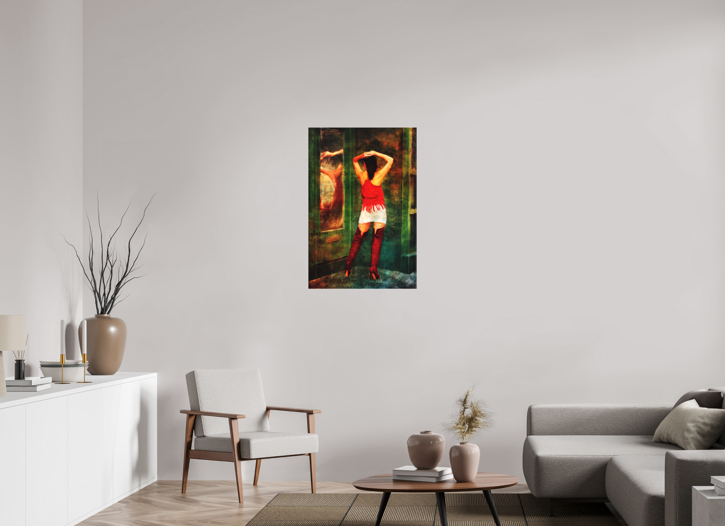 24 x 36″, -Textile Print on Stretcher Frame Reflection in Motion