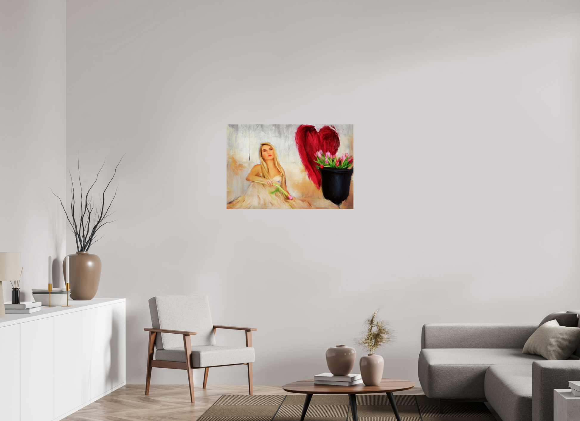 36 x 24″, -Giclée Fine Art Print Another Fall From Grace – A Symbolic Exploration of Beauty, Loss, and Rebirth