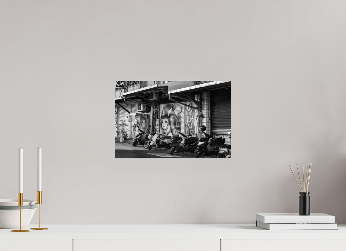15 x 10″, -Photo Print on Fujiflex High Gloss Street Scene Black and White Fine Art Photograph Hualien Taiwan