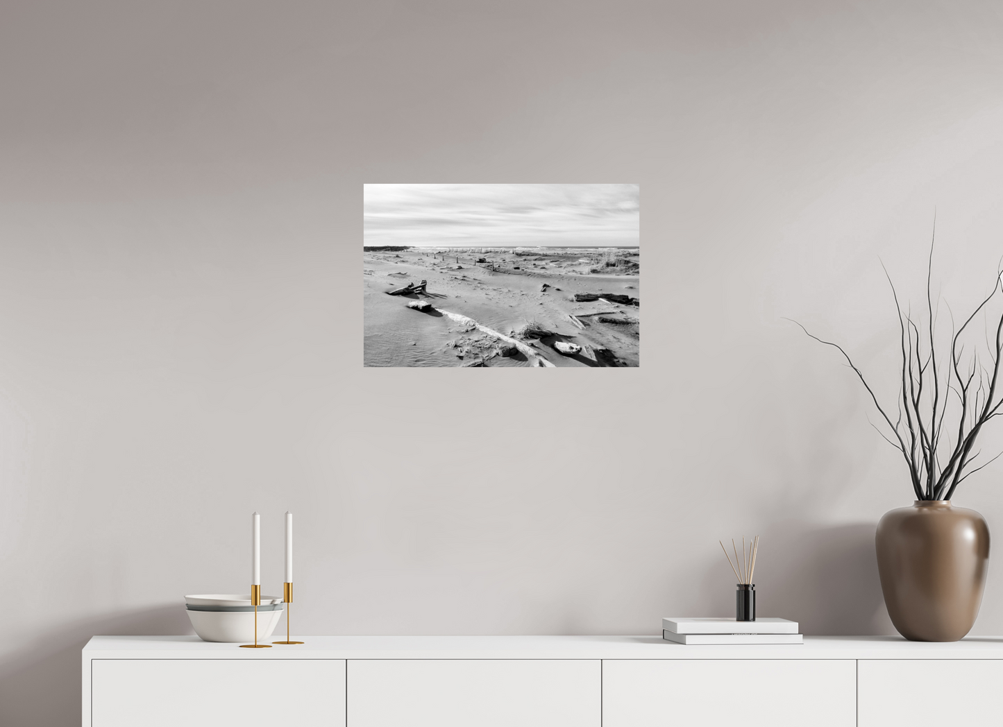 24 x 16″, -Photo Print on Ilford Baryta Paper Edge of the Pacific Cape Disappointment in Black and White