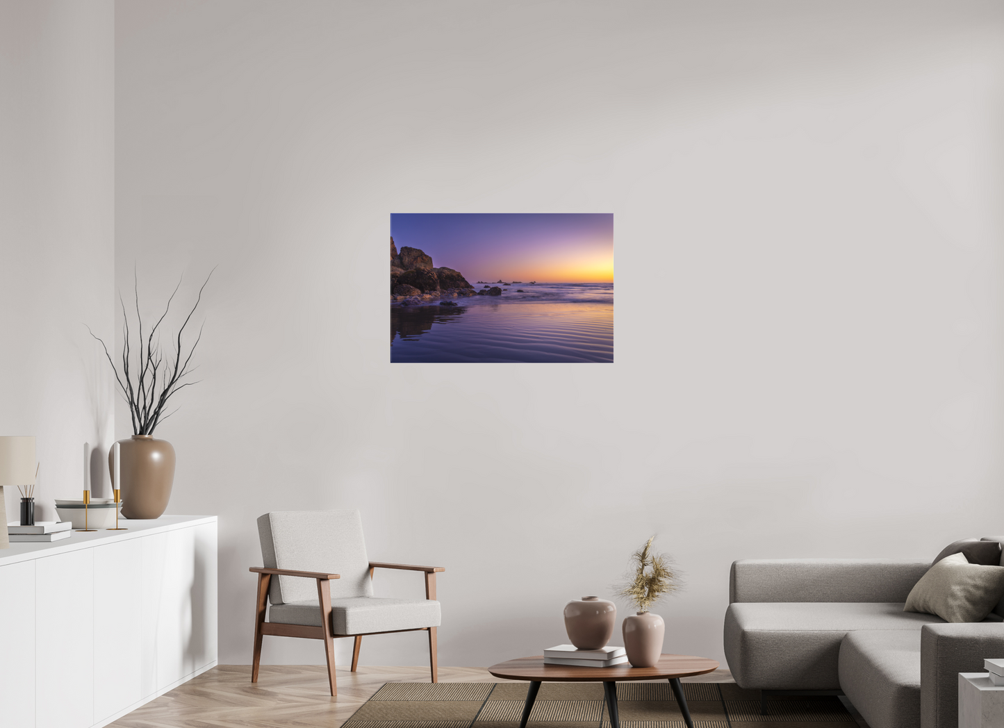 36 x 24″, -Matte Canvas on Stretcher Frame Oregon Coast Sunset